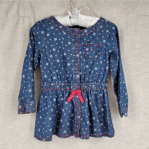 Tommy Hilfiger Peplum Denim Top Toddler Infant Girls Size 18mo